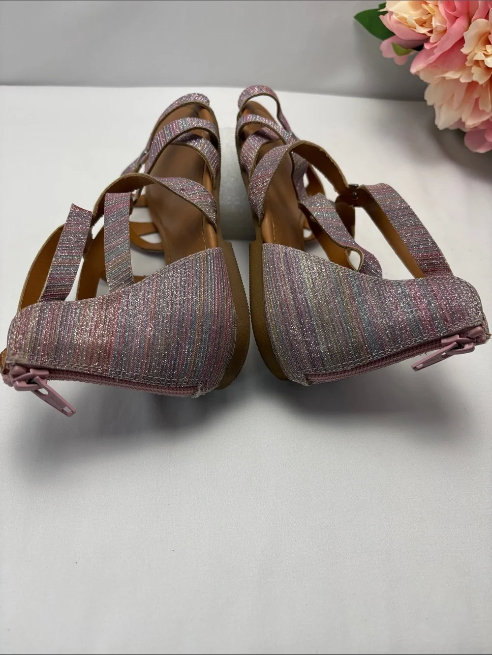 SO Girls 5 Pink/Purple/Blue Glitter‎ Strappy Gladiator Sandals #477